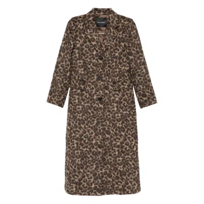 Thelaurent Leopard-print Single-breasted Coat In Brown