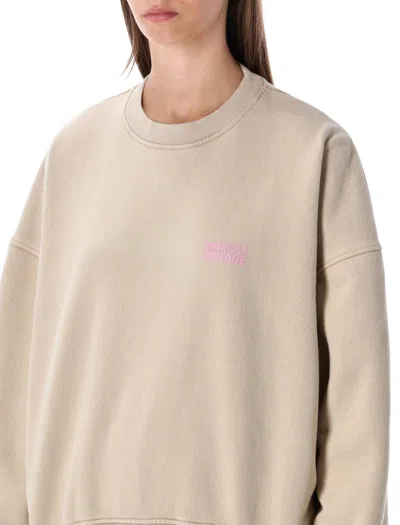 American Vintage Casual Crewneck Top For Everyday Wear In Neutral