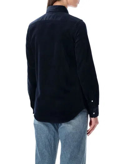 Polo Ralph Lauren Slim Fit Stretch Cotton Corduroy Shirt In Blue