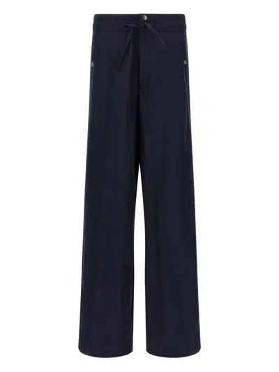 Dries Van Noten Wide Black Cotton Trousers In Black