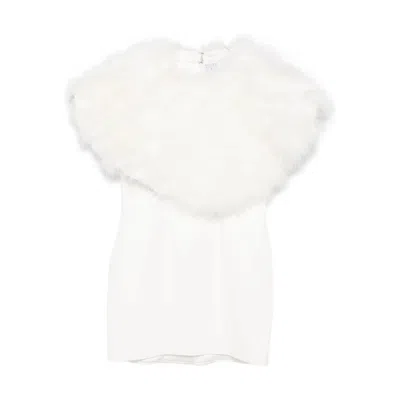 Giuseppe Di Morabito Feather-trim Dress In White