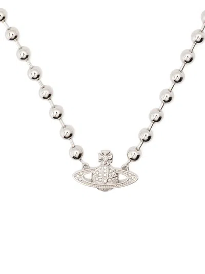 Vivienne Westwood Thames Mini Bas Relief Choker Accessories In Brown