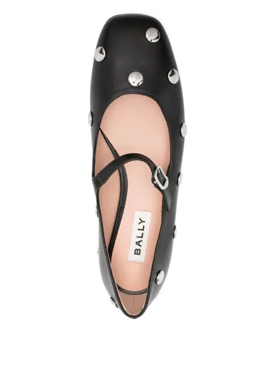 Bally Studded Ballet Flats In Black