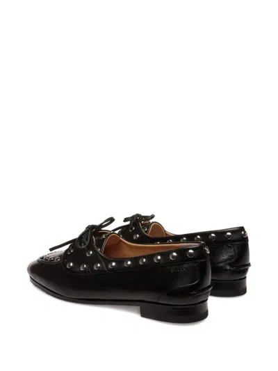 Bally Pathy Laced Loafers In Smooth Leather In Black