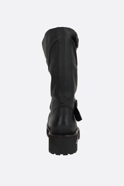 Balenciaga Venom Boots In Worn-out Effect Leather Shoes In Black