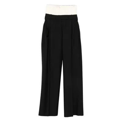 Rohe Layered-effect Pleated Trousers In Black