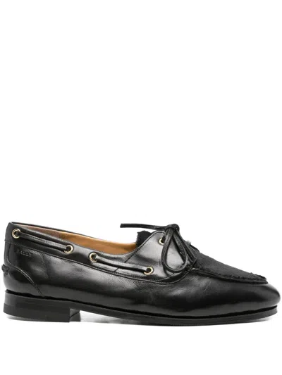 Bally Leather Lace-up Loafers In Black