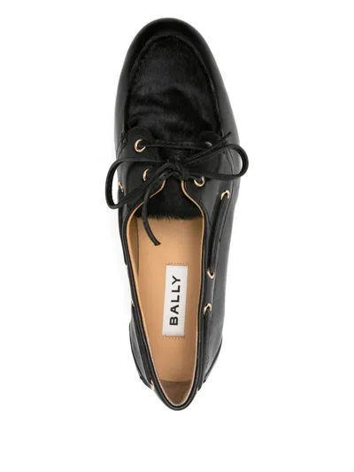Bally Leather Lace-up Loafers In Black