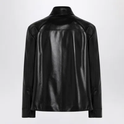 Loewe Logo-debossed Leather Jacket In Black