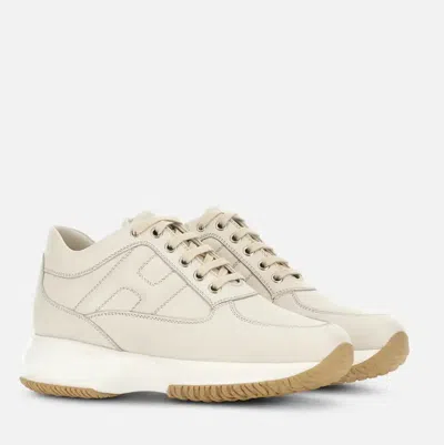 Hogan Logo-patch Low-top Sneakers In Neutral