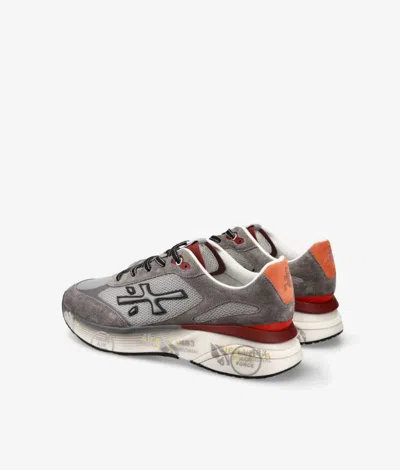 Premiata Fabric Blend Sneakers Contrast Sole In Gray