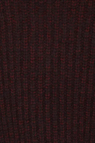 Dries Van Noten Two-tone Wool Blend Teubina Oversize Sweater In Burgundy