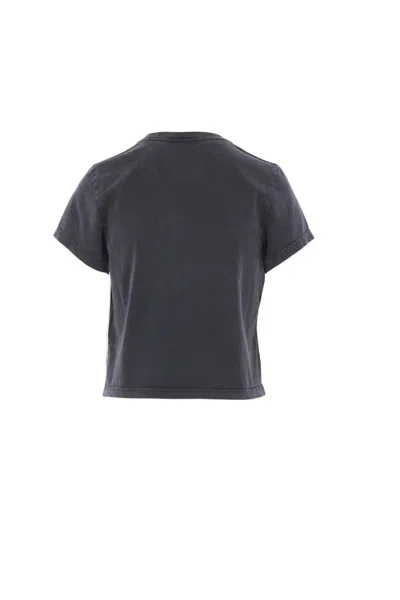 Alexander Wang Omens Washed Black Shrunken Round-neck Cotton-jersey T-shirt In Black