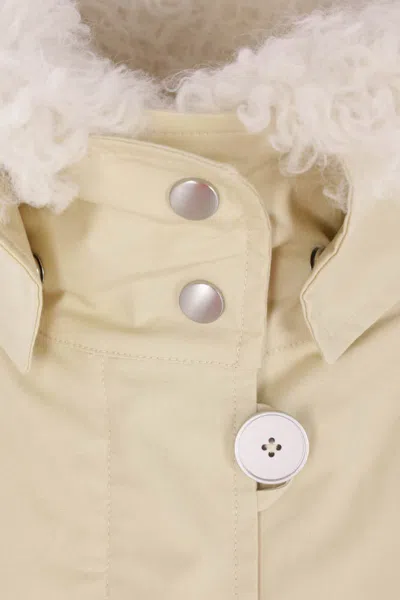 Jil Sander Oversized Parka In Textured Cotton With Removable Filling In Neutral