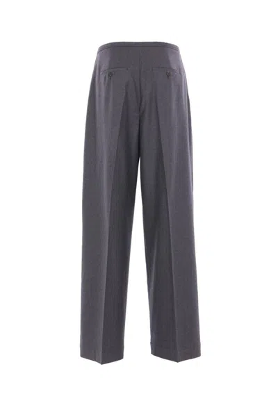 Rohe Drawstring-waist Pleated Trousers In Gray