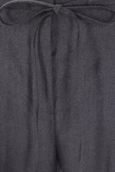 Rohe Drawstring-waist Pleated Trousers In Gray