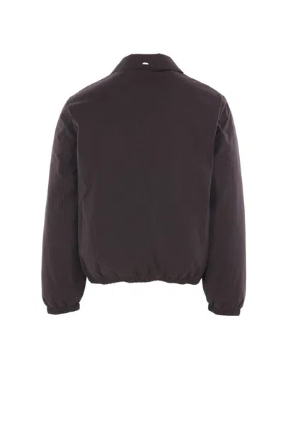 Our Legacy Avenue Striped Zip Bomber Jacket In Gray