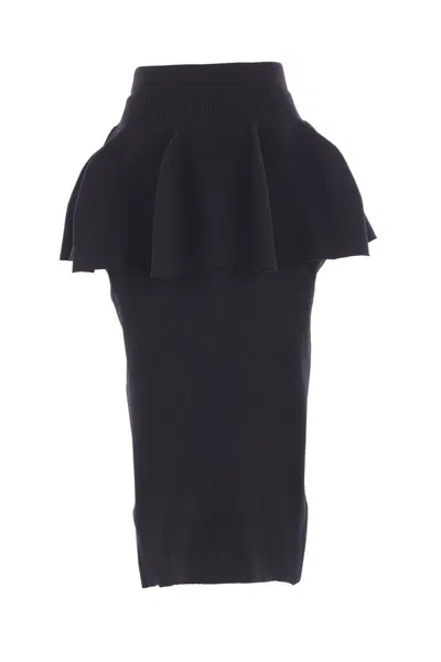 Cfcl Fcl Womens Black Pottery Layered Knitted Woven Midi Skirt In Black