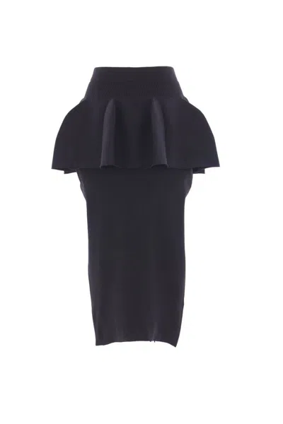 Cfcl Fcl Womens Black Pottery Layered Knitted Woven Midi Skirt In Black