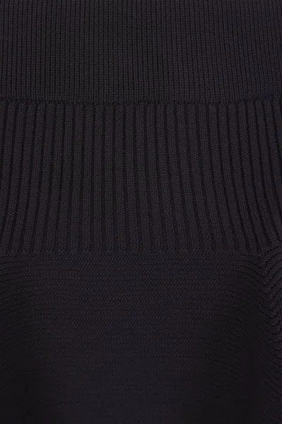 Cfcl Fcl Womens Black Pottery Layered Knitted Woven Midi Skirt In Black