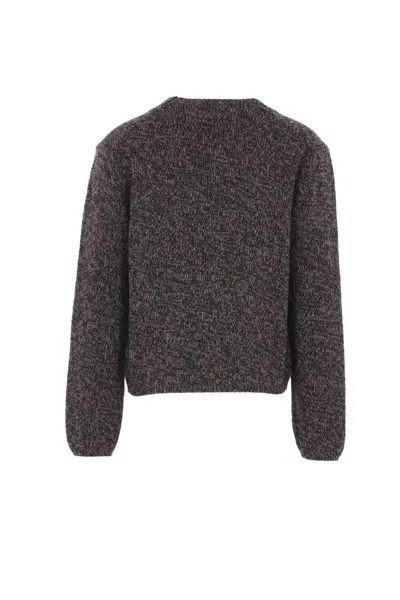 Our Legacy Brown Textured Wool Cardigan In Black