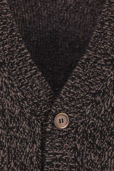 Our Legacy Brown Textured Wool Cardigan In Black