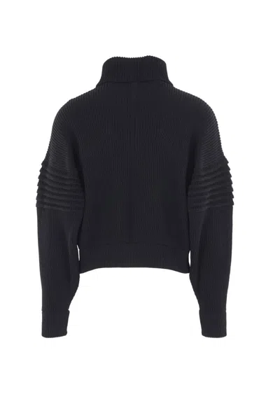 Cfcl Ribbed-detail Zip-up Jacket In Black