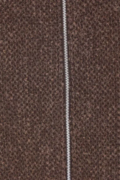 Our Legacy Textured Fabric Long Sleeve High Collar Cardigan In Brown