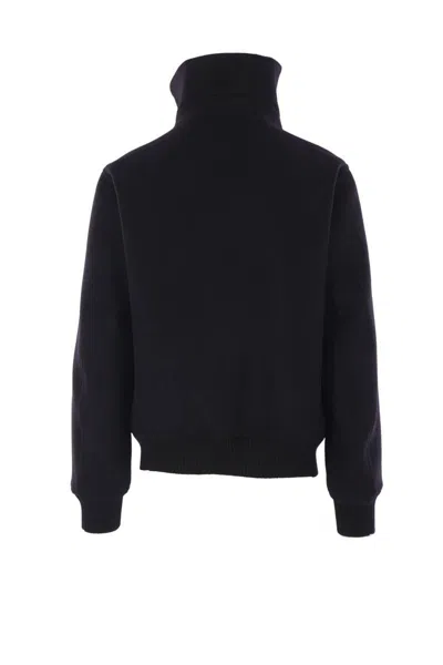 Rick Owens Structured Black Sports Jacket With Ribbed Details And Matte Finish In Black