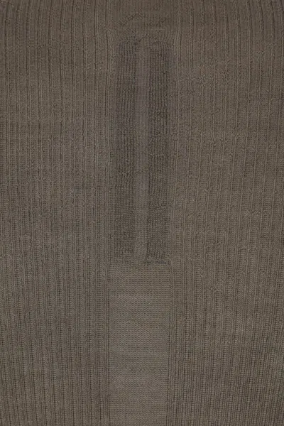 Rick Owens Ribbed High-neck Sweater In Gray