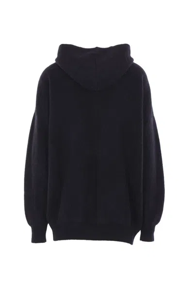 Rick Owens Hun Hoodie Sweater In Black
