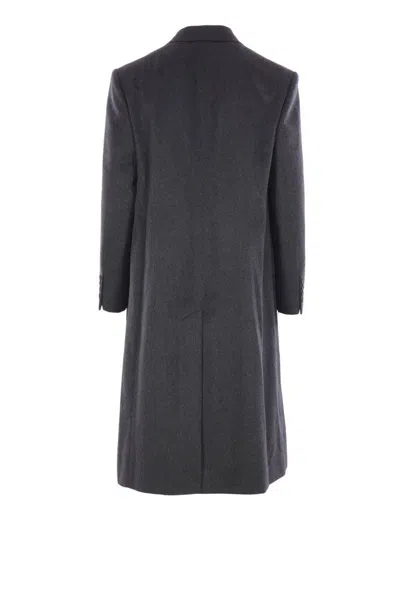 Auralee Double-breasted Coat In Black