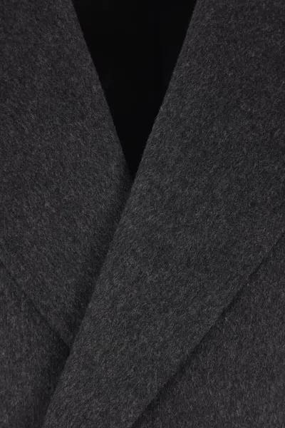 Auralee Double-breasted Coat In Black