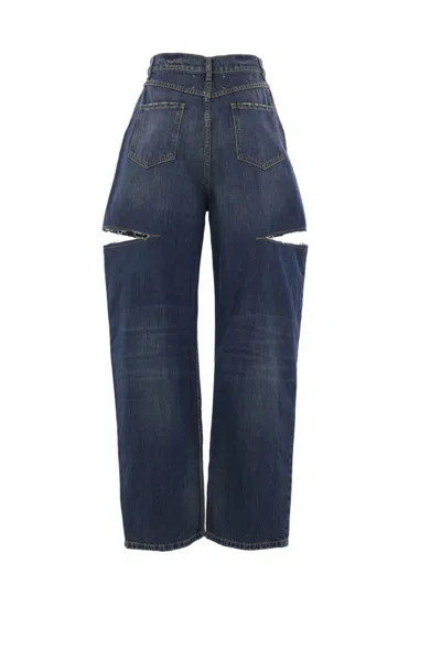 Maison Margiela Blue Cotton Jeans In Blue