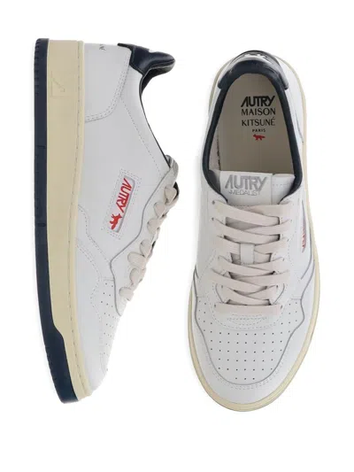Autry X Maison Kitsune Sneakers Blue In Gray