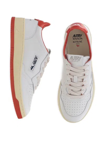 Autry X Maison Kitsune Sneakers Red In Multi