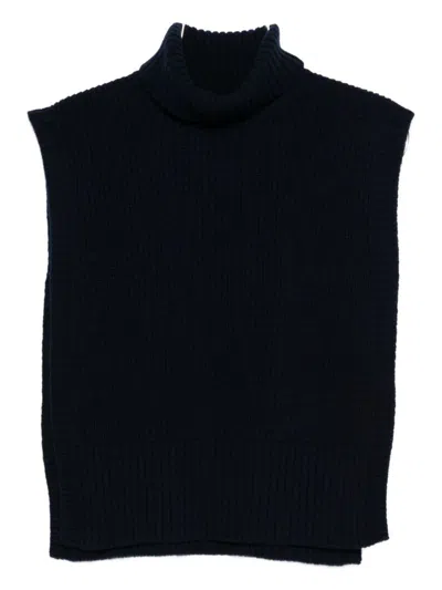 Davantino Wool Turtle-neck Sweater In Blue