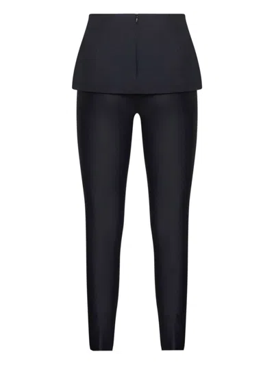 Diesel Women Blue Jersey P-hour-bond Trousers In Black