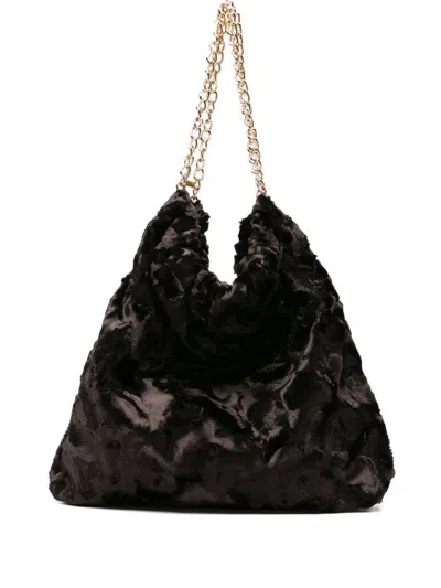La Milanesa Soft Texture Shoulder Bag With Chain Strap In Brown