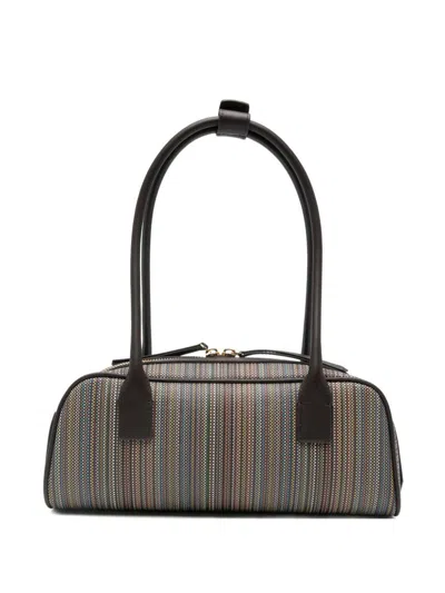 Paul Smith Striped Top-handles Shoulder Bag In Brown
