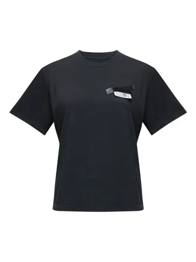 Mm6 Maison Margiela Slate Cotton T-shirt In Black