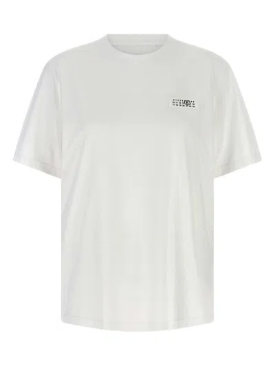 Mm6 Maison Margiela T-shirt Numeric Signature Optic White In White