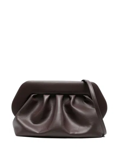 Themoirè Gathered Clutch Bag In Brown