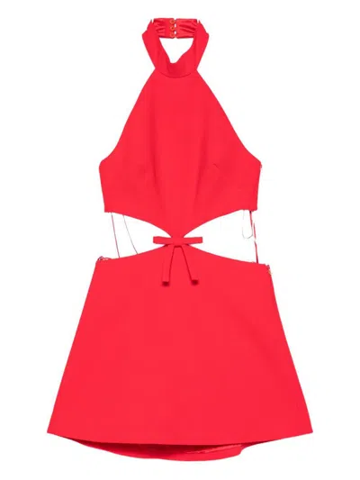 Casablanca Halterneck Cut-out Mini Dress In Red