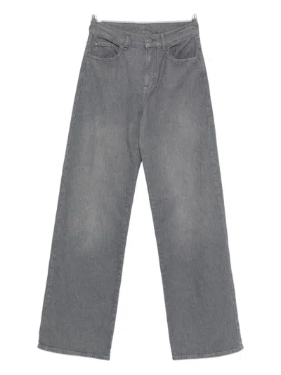 Emporio Armani Medium Waist Denim Jeans In Gray