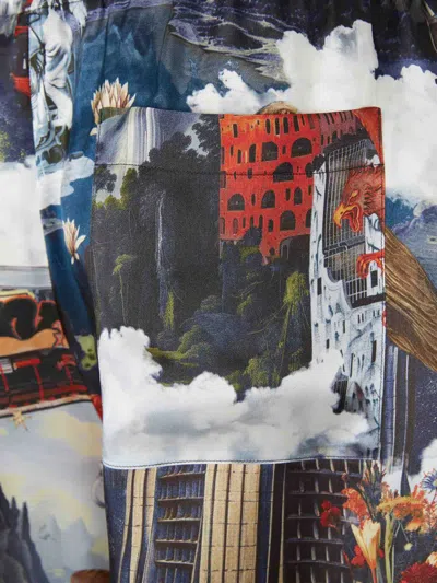 Off-white All-over Printed Bermuda Shorts In Blue