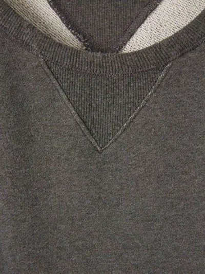 Maison Margiela Round Neck Sweatshirt In Gray