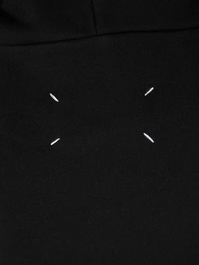Maison Margiela Minimalist Black Hoodie With Upside-down Logo In Black
