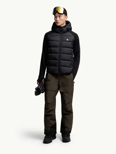 Moncler Polartec Zip-up Hoodie Hood Long Sleeves In Black