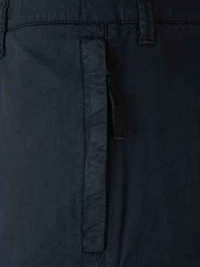 Stone Island Cotton Trousers With Logo In Blue